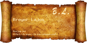 Breyer Lajos névjegykártya